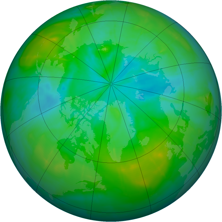 Arctic ozone map for 28 July 2009